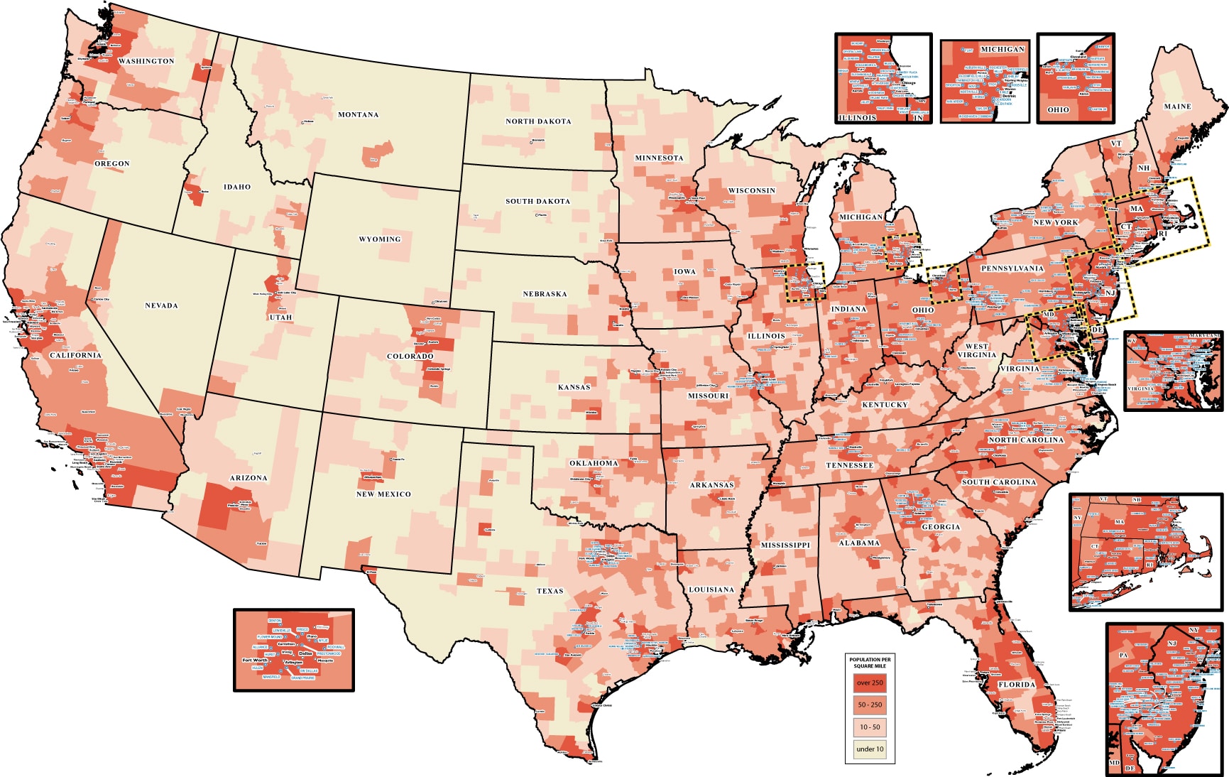 population density map with political affiliation us