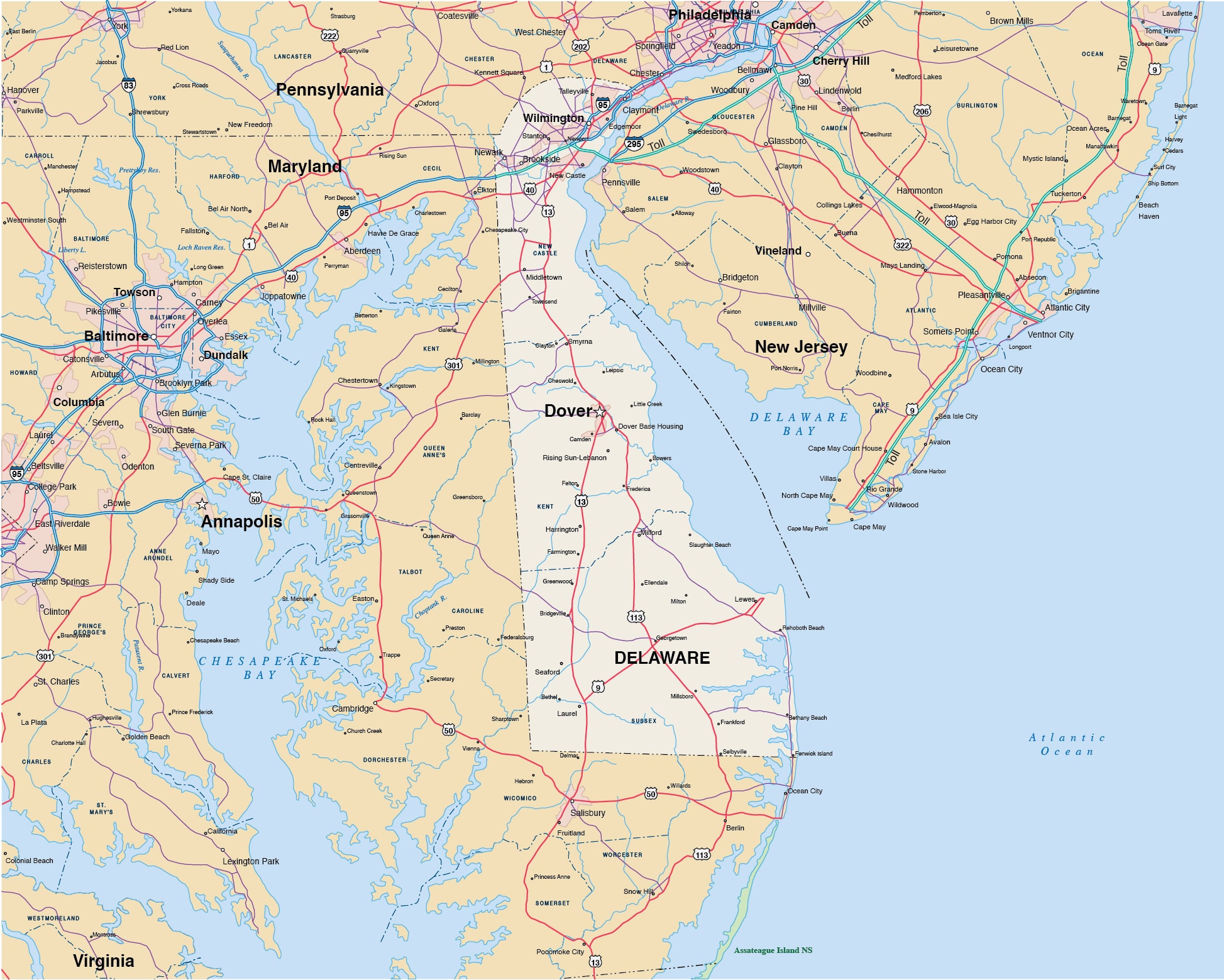Delaware Map | Digital Vector | Creative Force