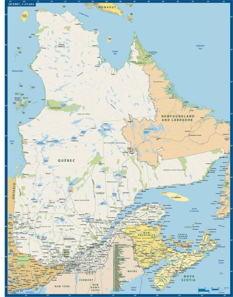 Ontario Province Map Digital Vector Creative Force   Quebec Province Map 1 768x978 