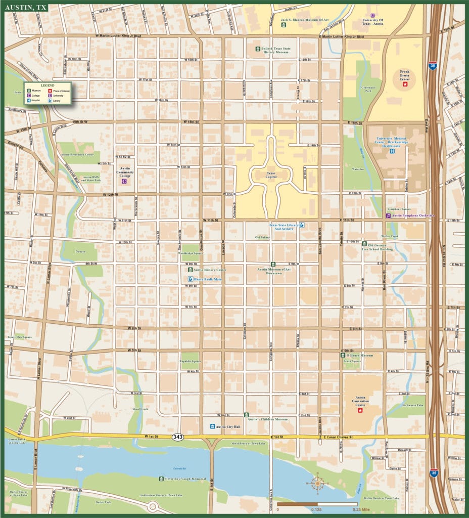 Austin Downtown Map | Digital Vector | Creative Force