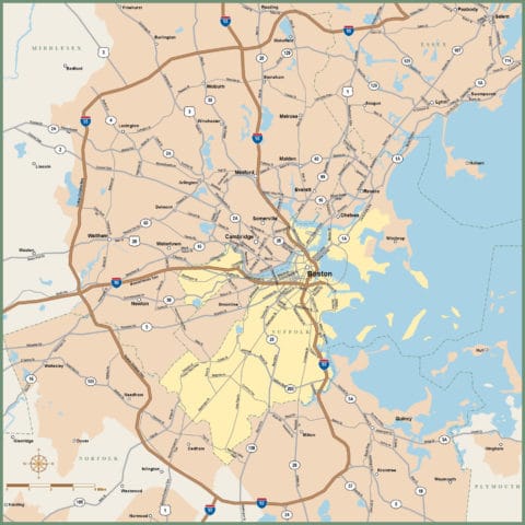 Boston Downtown Map | Digital Vector | Creative Force