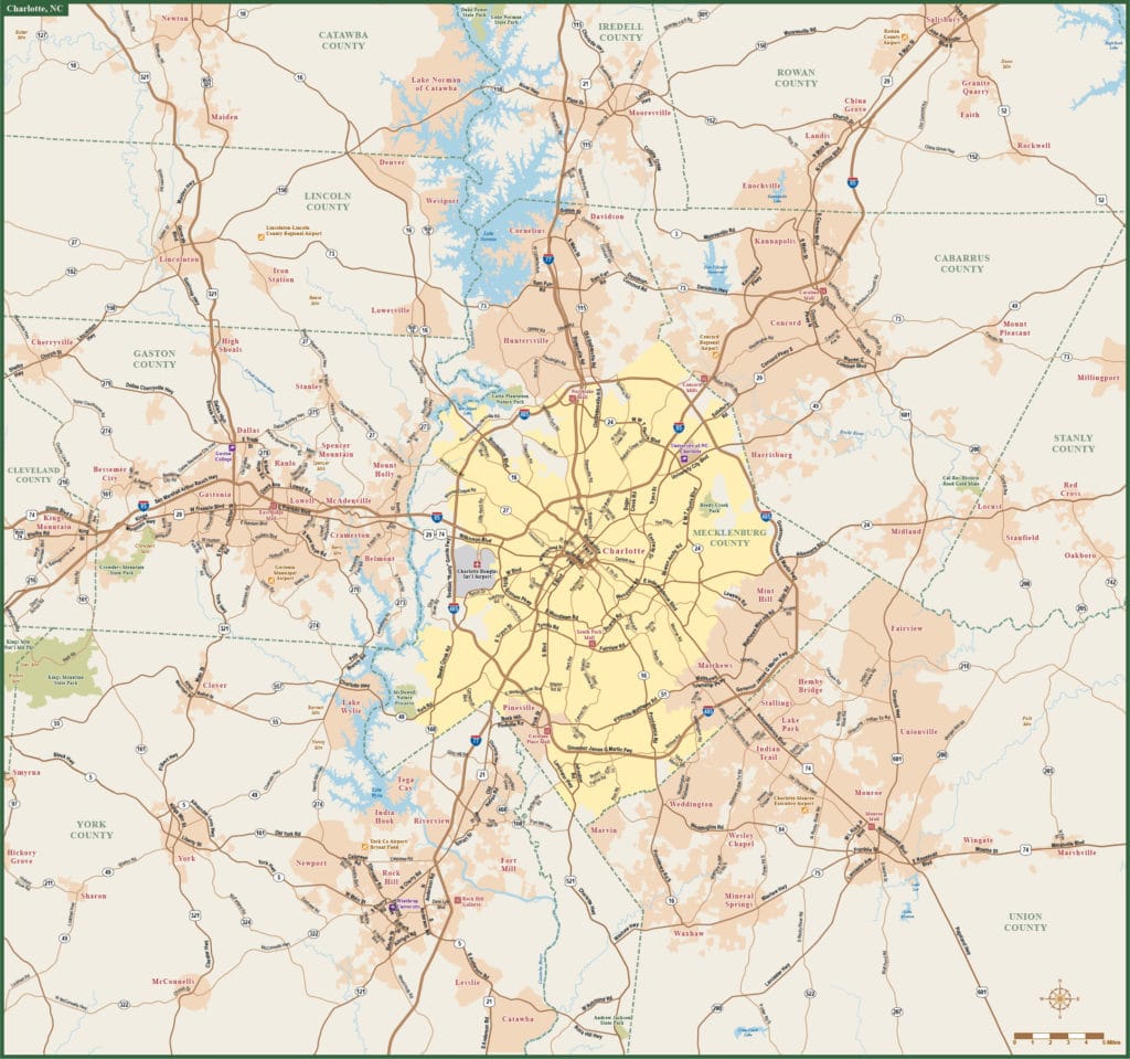 Charlotte Metro Map | Digital Vector | Creative Force