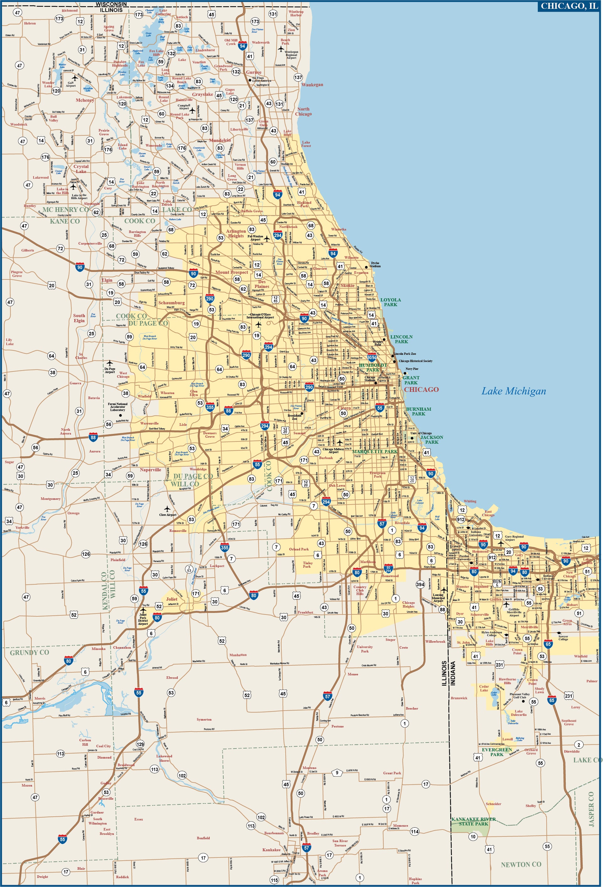 Chicago Metro Map | Digital Vector | Creative Force