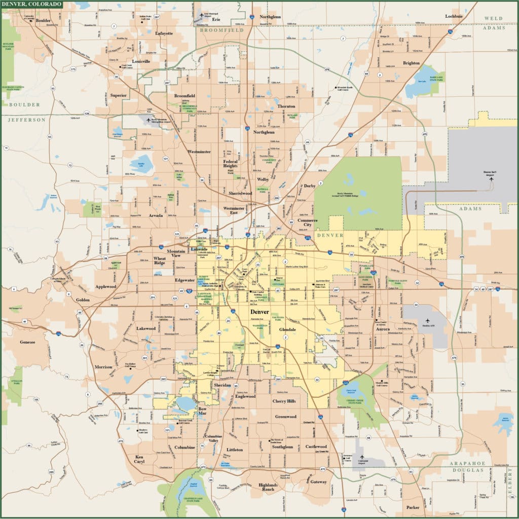 Denver Downtown Map | Digital Vector | Creative Force