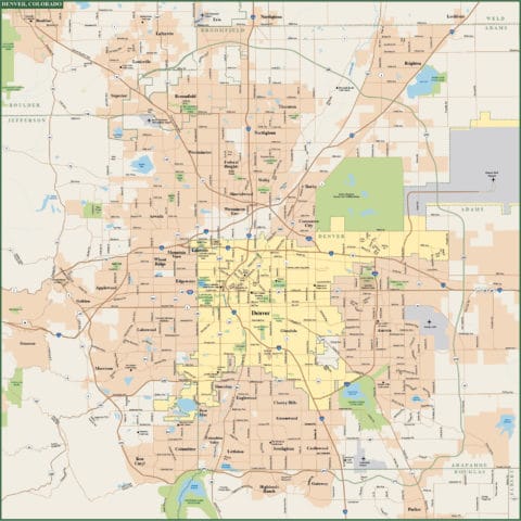 Denver Downtown Map | Digital Vector | Creative Force