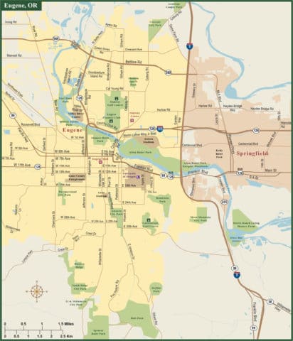 Eugene Downtown Map | Digital Vector | Creative Force