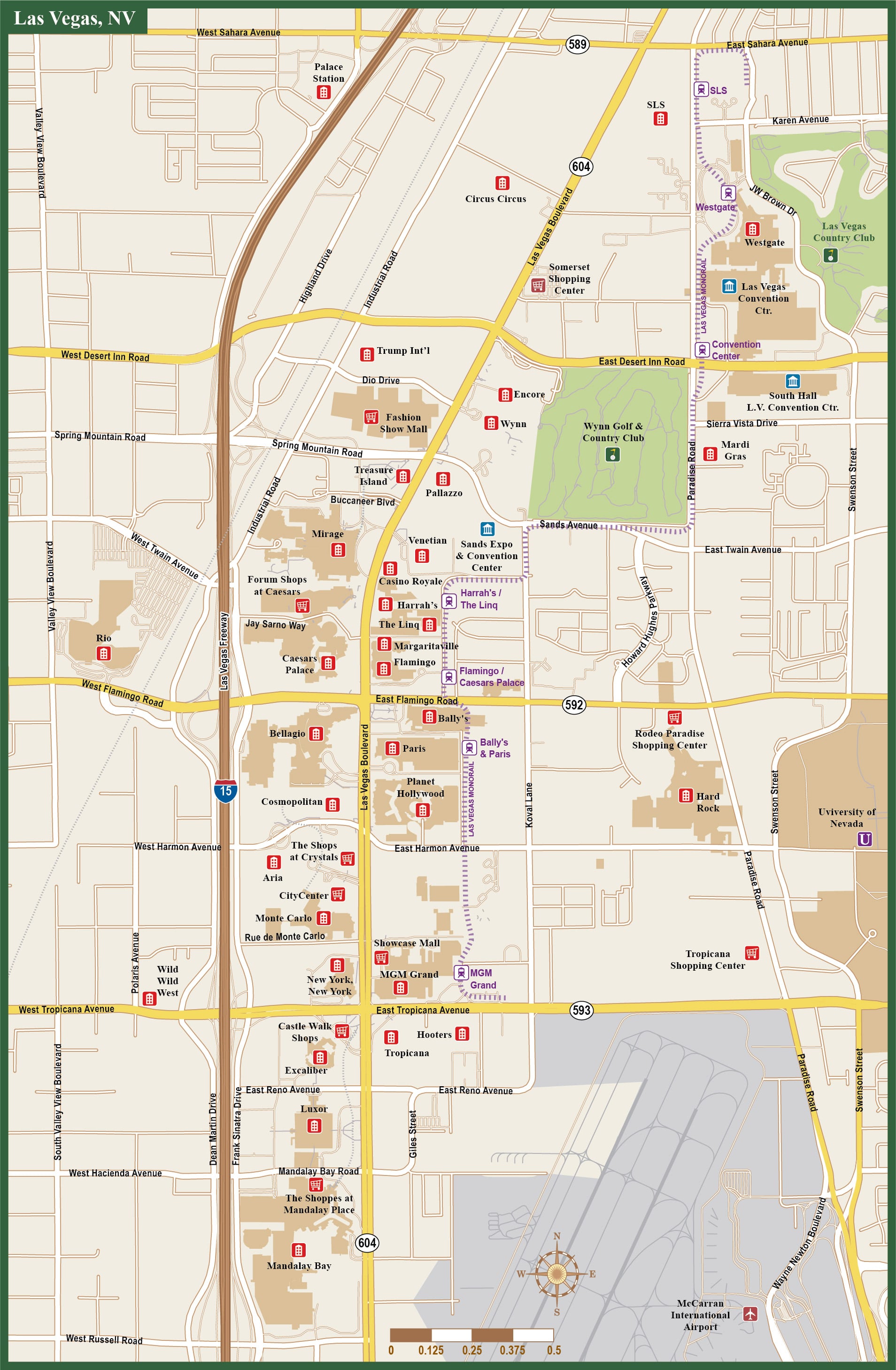 Las Vegas Downtown Map 
