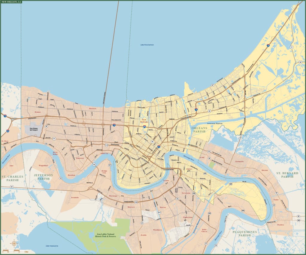 New Orleans Downtown Map Digital Creative Force 7815