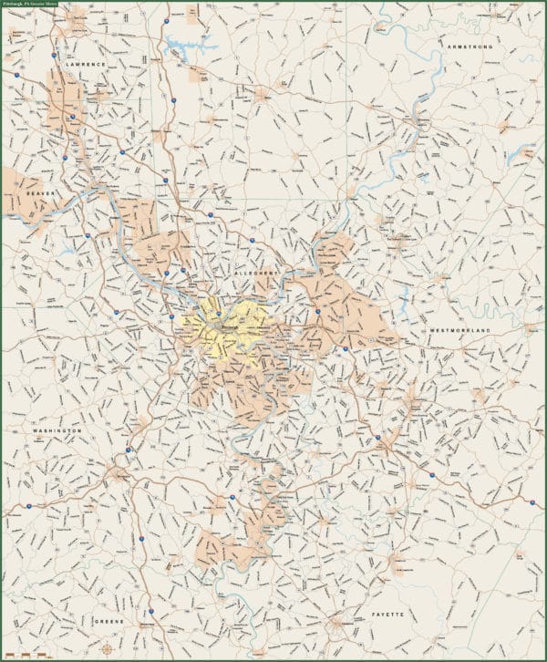 Pittsburgh Metro Map | Digital Vector | Creative Force