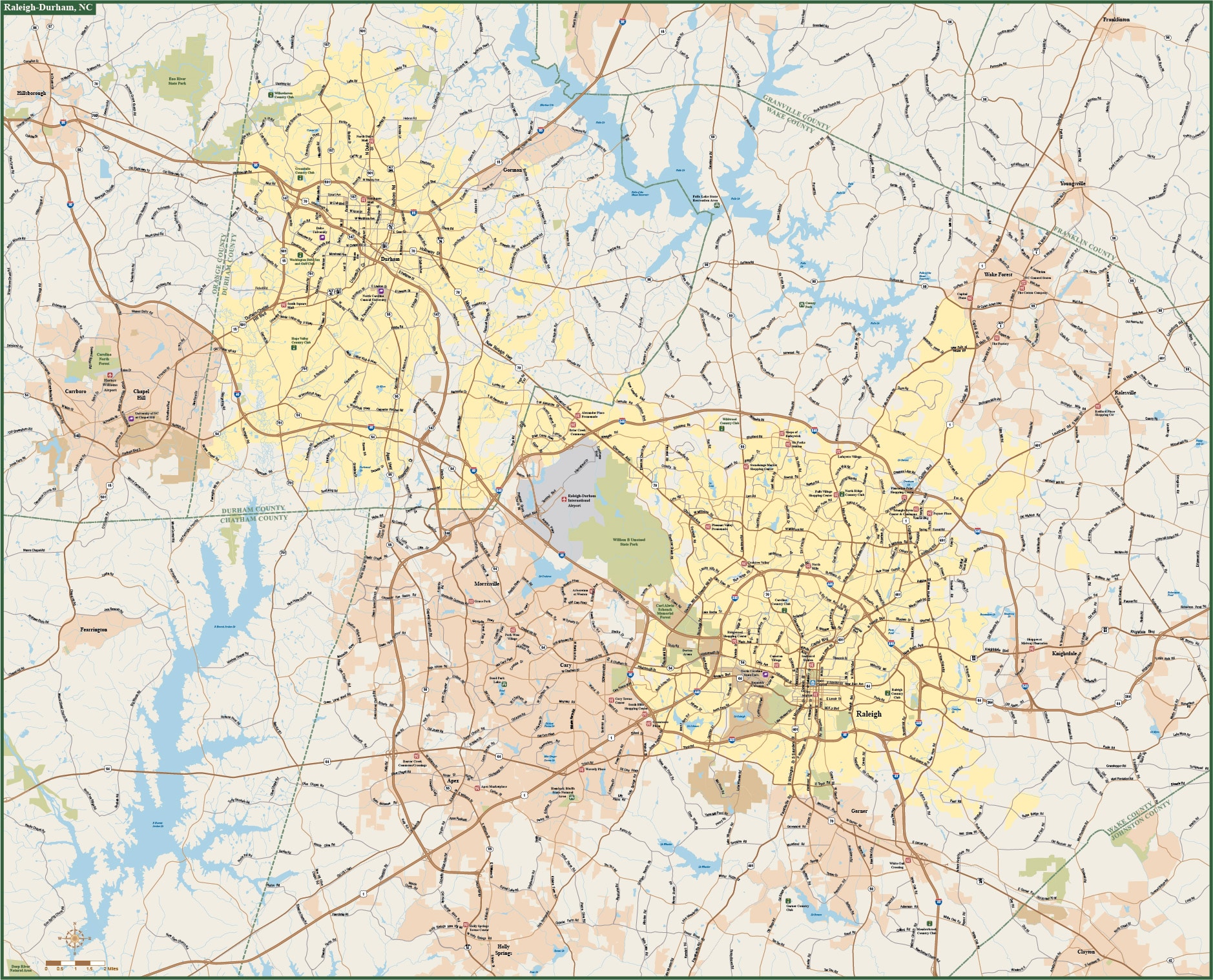 Raleigh Durham Chapel Hill Metro Map1 