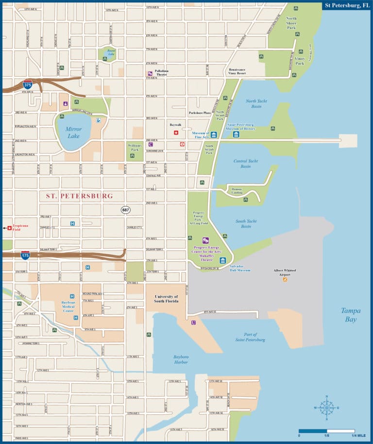 Tampa Downtown Map | Digital Vector | Creative Force