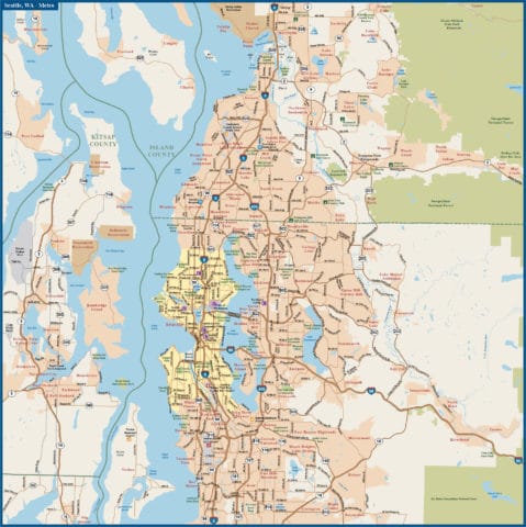 Seattle Downtown Map | Digital Vector | Creative Force