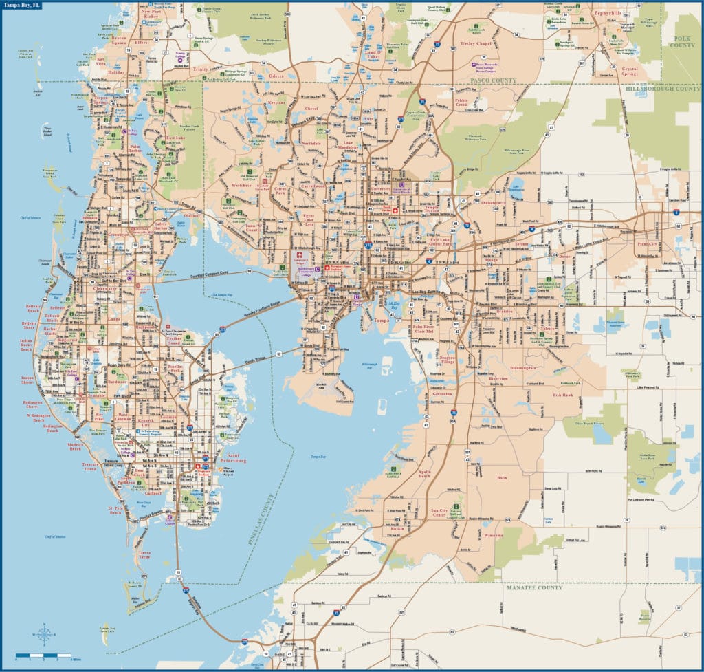 Tampa Bay Metro Map | Digital Vector | Creative Force