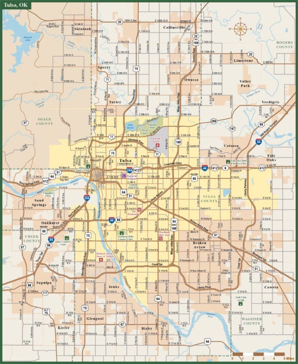 Tulsa Downtown Map | Digital Vector | Creative Force